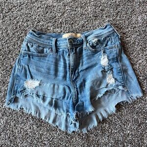 Hollister Light Blue Distressed Jean Shorts